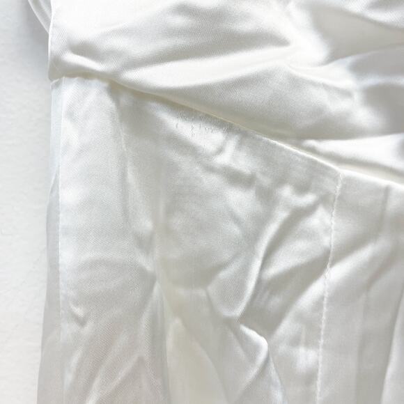 Lulus Women's Luxe Destiny White Satin Backless Halter Mermaid Maxi Dress Medium - Picture 8 of 9